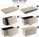 Storage Ottoman, Stable & Sturdy, Foldable Space Saver, Soft Sofa Sponge*Beige