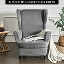 Wingback Sofa Covers Velvet *Grey
