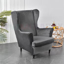 Wingback Sofa Covers Velvet * Dark Grey
