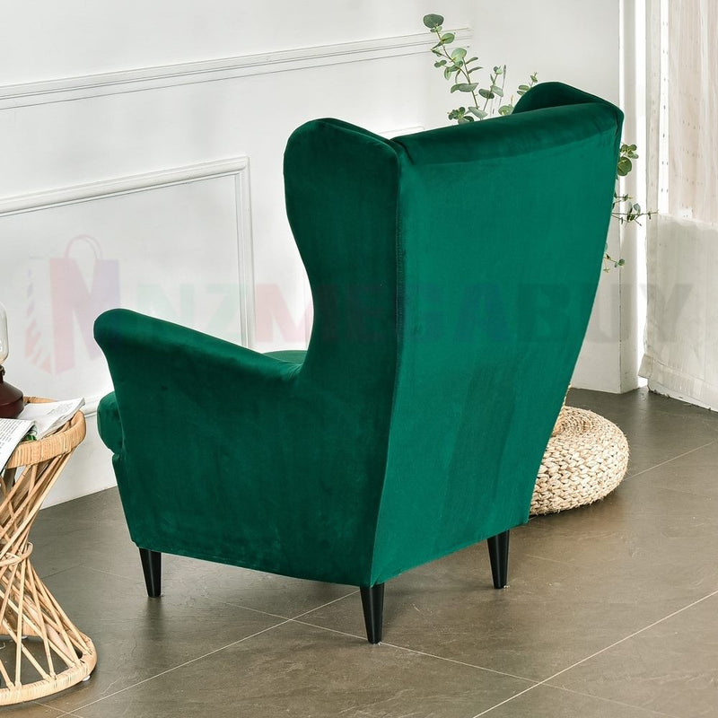 Wingback Sofa Covers Velvet * Emerald