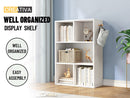 3-Tier White Bookcase – Display Shelf Storage Cabinet