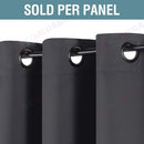 Blockout Curtain Eyelet 2PC Charcoal 4 Sizes