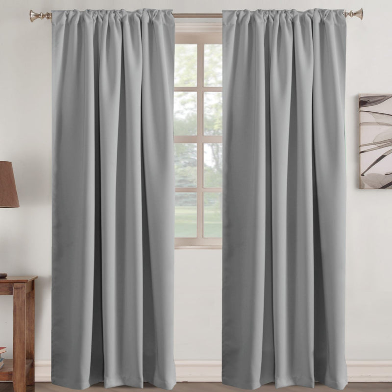 Blockout Curtain Back Tab 2PC Light Grey AP *2 Sizes