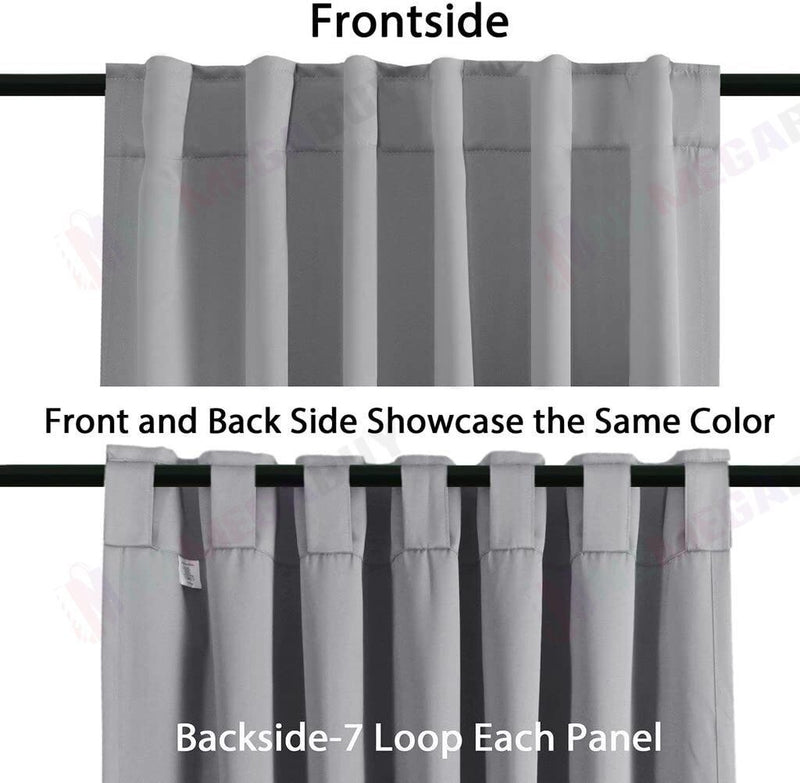 Blockout Curtain Back Tab 2PC Light Grey AP *2 Sizes