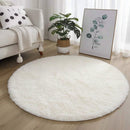 White Fluffy Shaggy Round Rug 100cm/120cm