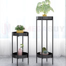 Plant Stand Metal  2 Tiers  Black  60CM