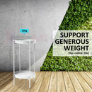 Plant Stand Metal  2 Tiers  White  60CM