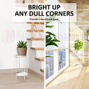 Plant Stand Metal  2 Tiers  White  60CM