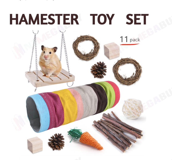11pcs Hamster Toys Set  Guinea Pig*Colorful