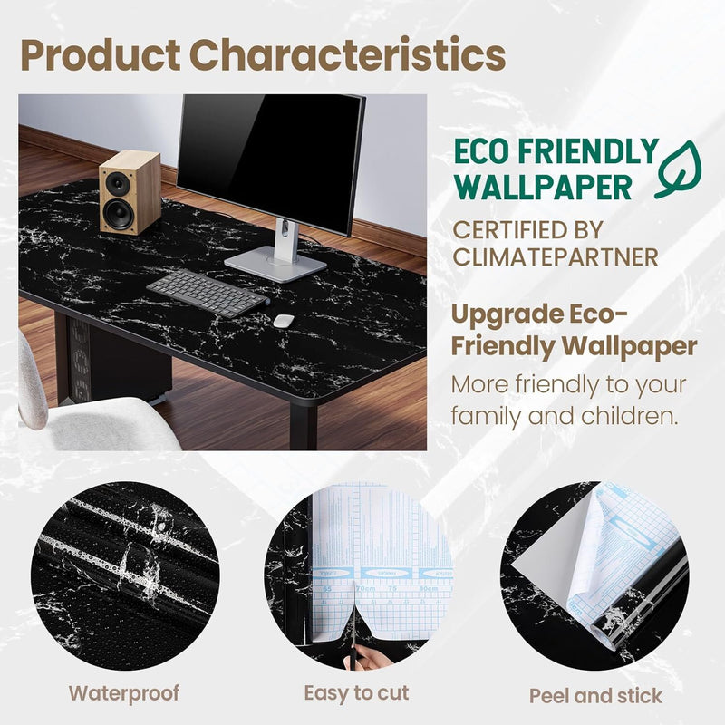 5M Marble Wall Sticker Decor Roll Wallpaper Self Adhesive Contact Paper PVC * 2 Colors