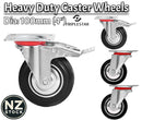 100mm Swivel Caster Wheels – Rubber Transport Wheels