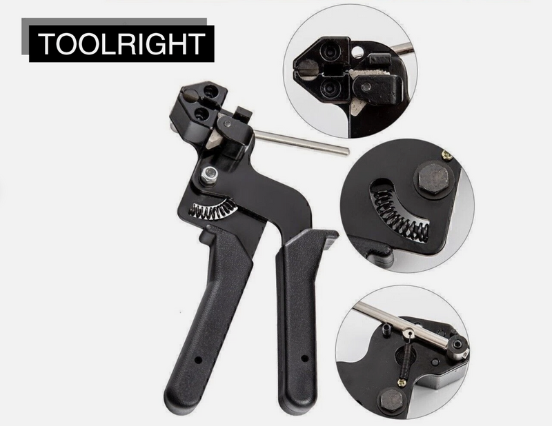 Steel Cable Tie Gun Heavy Duty Stainless Auto Tightener Tensioner Cutter