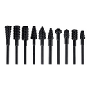 nzmegabuy 10-piece black high-carbon steel rotary burr drill bit set for woodworking carving and grinding