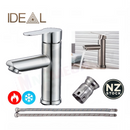 nzmegabuy brushed nickel single handle bathroom basin mixer tap with supply hoses and ceramic cartridge