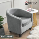 Tub Chair Cover + Cushion Cover  Velvet Grey