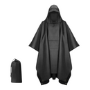 nzmegabuy waterproof adult rain poncho in black with hood, front pocket, and matching portable storage bag