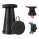 nzmegabuy black portable folding telescopic stool for camping and travel with a carrying strap