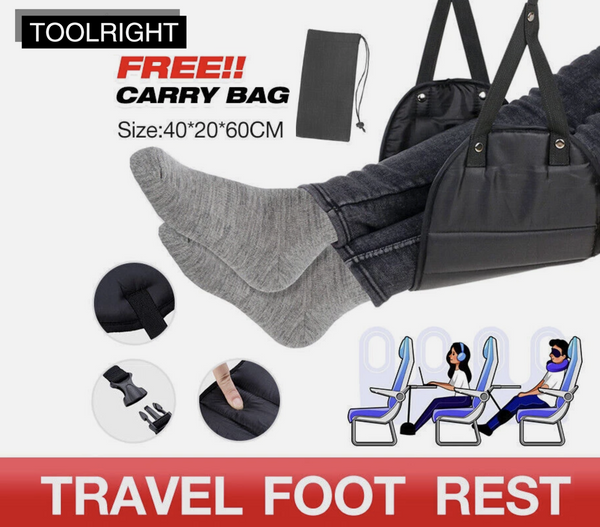 Travel Foot Rest Footrest Leg Pillow Airplane Flight Foam Cushion Sling Hammock
