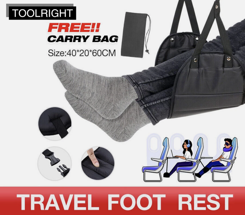 Travel Foot Rest Footrest Leg Pillow Airplane Flight Foam Cushion Sling Hammock