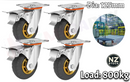 Heavy Duty 125mm Hard Rubber Swivel Caster Wheels – Industrial Transport Wheels