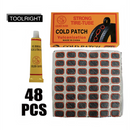 nzmegabuy 48-piece bicycle tyre puncture repair kit with rubber patches and adhesive tube for road and mountain bikes