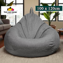 nzmegabuy light grey corduroy bean bag cover, 100x120cm, featuring a durable, soft, and washable fabric design.