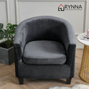 Tub Chair Cover + Cushion Cover  VELVET   Dark Grey