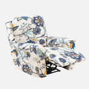 nzmegabuy floral print stretch recliner chair cover with side pocket on a single seater armchair in a bright room