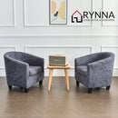 Tub Chair Cover + Cushion Cover Mia Grey * 2 Sizes