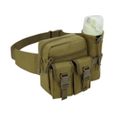 nzmegabuy army green tactical waist pack made of 800D Oxford fabric with multiple pockets and a bottle holder