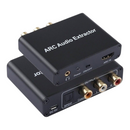 nzmegabuy HDMI ARC audio extractor with optical, coaxial, RCA, and 3.5mm outputs in a black metal casing