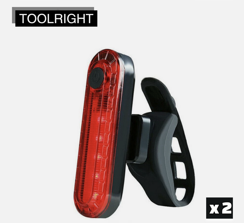 2pcs Bicycle Rear Tail Light Cycling 4Modes USB Rechargeable LED Bike Front Lamp