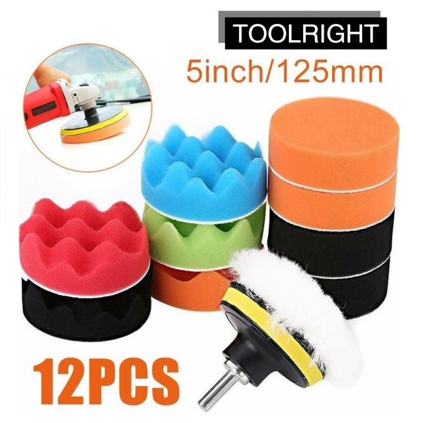 Car Polisher Buffer Cleaning Kit Polishing Waxing Buffing Sponge Pads