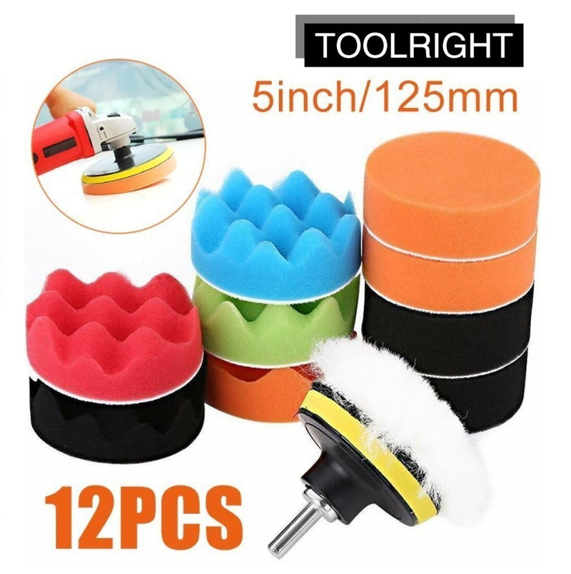 Car Polisher Buffer Cleaning Kit Polishing Waxing Buffing Sponge Pads