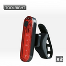 nzmegabuy 2-pack USB rechargeable LED bicycle tail lights with four lighting modes and tool-free mounting strap