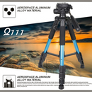 nzmegabuy ZOMEI 55-inch blue aluminium travel camera tripod with 3-way pan head and quick-release flip locks