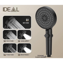 nzmegabuy black handheld shower head with 5 spray modes including rain and pulse for high-pressure water flow
