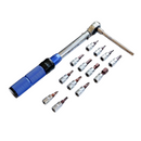nzmegabuy 15-piece 1/4 inch torque wrench set with blue handle, extension rod, and various hex, phillips, and torx bits