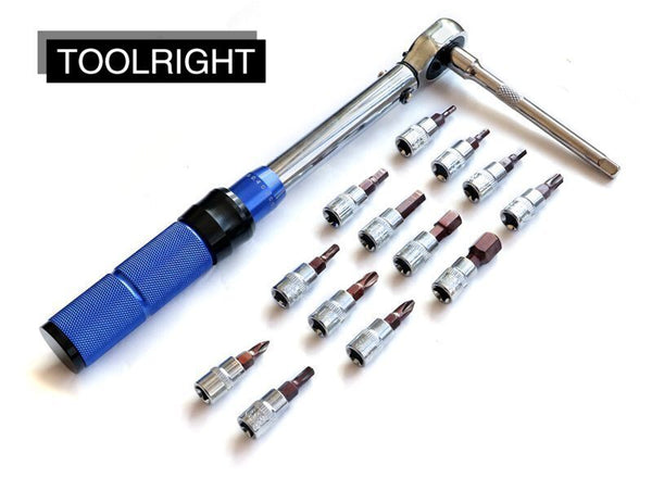 15Pcs 1/4 Torque Wrench Set 2-25NM, Bicycle Torque Tool, Torque Screw Drive