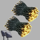 nzmegabuy 12m solar fairy lights with 100 warm white LEDs and two solar panels for outdoor garden decoration