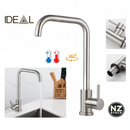nzmegabuy modern stainless steel kitchen mixer tap with polished chrome finish, 360-degree swivel spout, and handle.