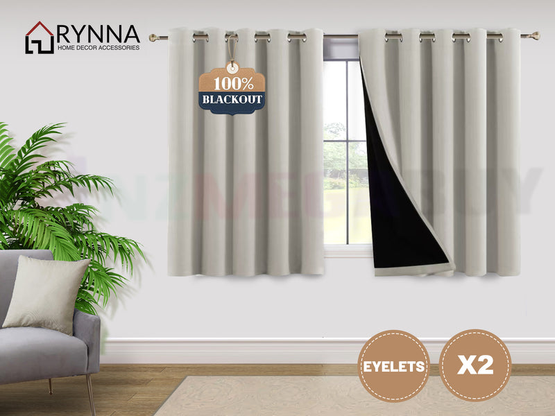 100% Blockout Curtain Eyelet  2PC STONE * 4 Sizes