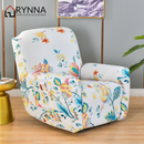 nzmegabuy floral print elastic recliner chair cover with side storage pocket on a white polyester spandex fabric