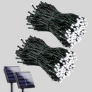 nzmegabuy 12m solar fairy string lights with 100 cold white LEDs and two solar panels for outdoor garden decoration
