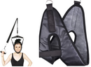 nzmegabuy adjustable black leather cervical neck traction device with head halter and door strap for home stretching