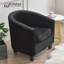 Tub Chair Cover + Cushion Cover  VELVET  Black