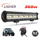 nzmegabuy 45cm 360W LED off-road spot light bar with die-cast aluminium housing and stainless-steel mounting bracket