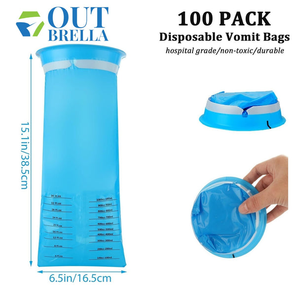 30x Disposable Vomit Bags Sickness Travel Plane Motion Car Bus Sea Sick Sealable