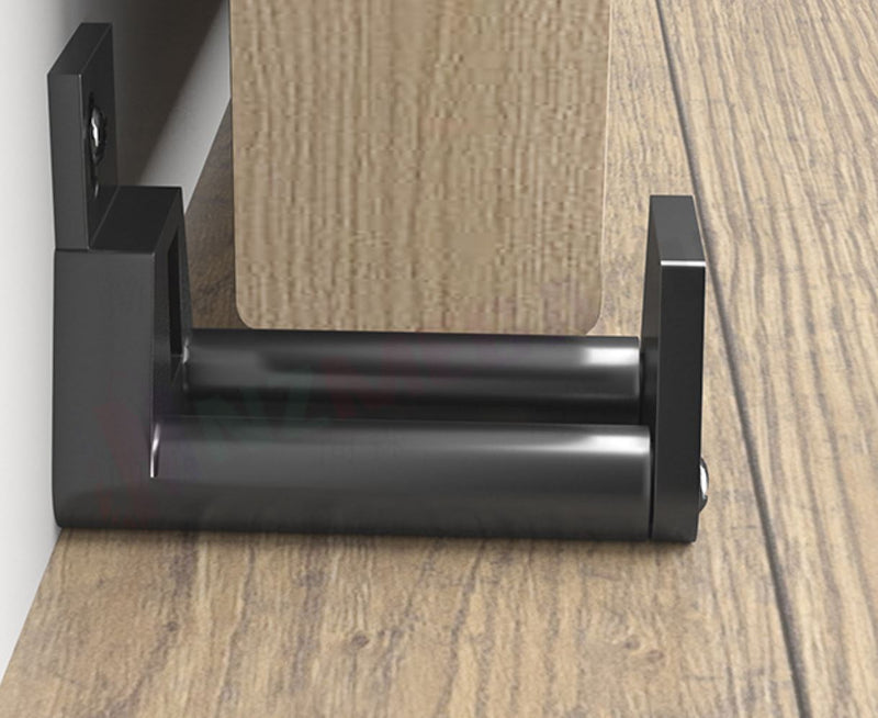 Black Steel Barn Door Hardware Sliding Bottom Floor Guide Wall Guides