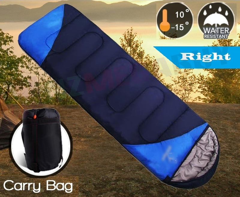 Camping Envelope Sleeping Bag Single -15°C Blue